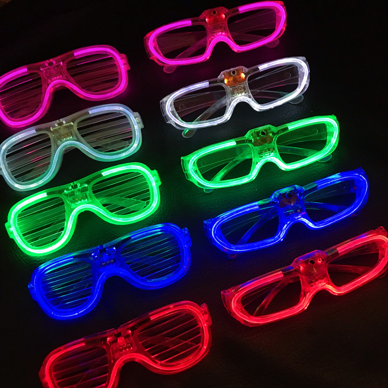 led发光眼镜男女蹦迪网红荧光舞潮爆闪酒吧演唱会万圣节搞怪装备