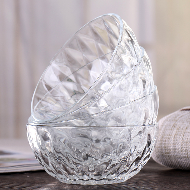 高档水晶碗 钻石碗玻璃碗礼盒套装 特价钻石碗四件套水晶碗套