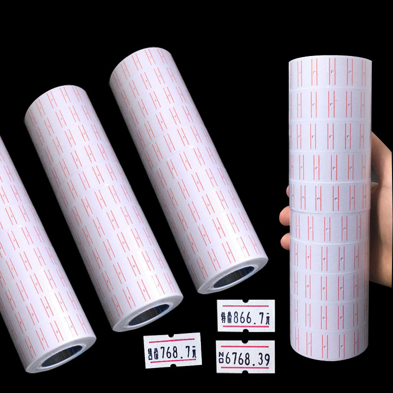 Adhesive Sticker Price-Printing Paper Single Row Tagboard Wholesale White Supermarket Code Printing Paper Goods Stick Label