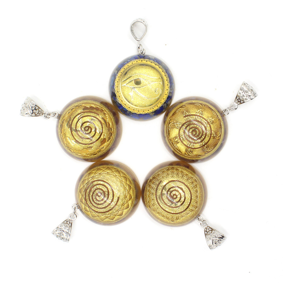 半球形吊坠树脂加水晶碎石坠子跨境新款跨境外贸电商货源批发