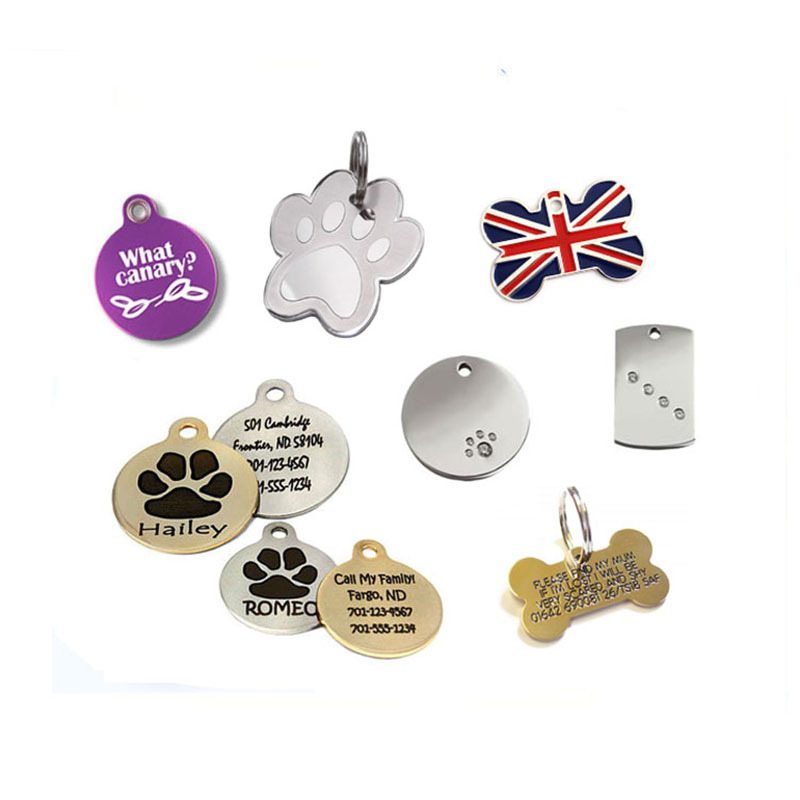 新奇礼物双面动物标签多色可爱有趣的名字金属狗标签