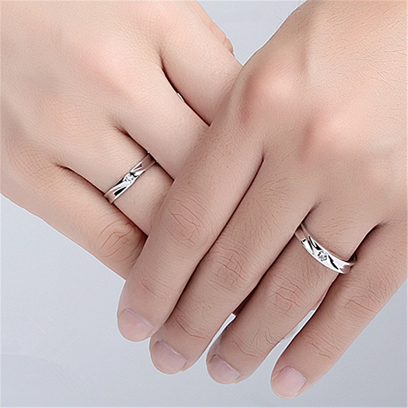 韩版热卖流韵线条戒指开口典雅时尚爱情以爱为名牵手一生情侣戒指