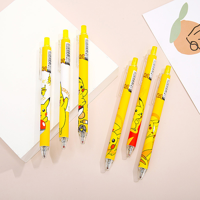 创意皮卡丘1按动中性笔 卡通子弹头黑色水笔批发学生文具