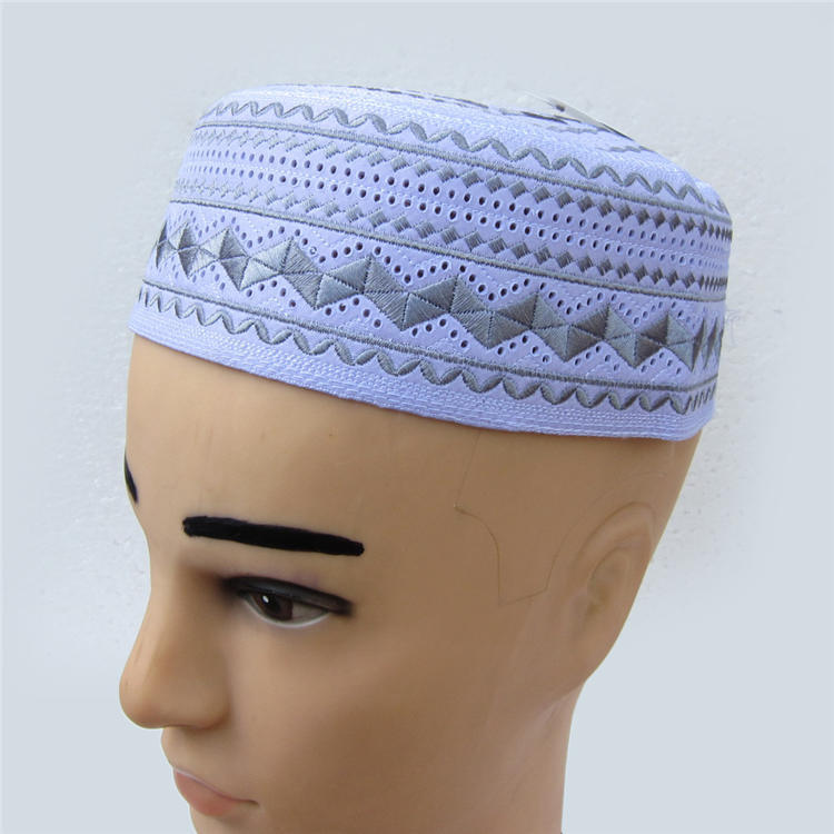 礼拜帽男士新款拉面馆帽子回民族平顶圆边精品绣花春季男帽