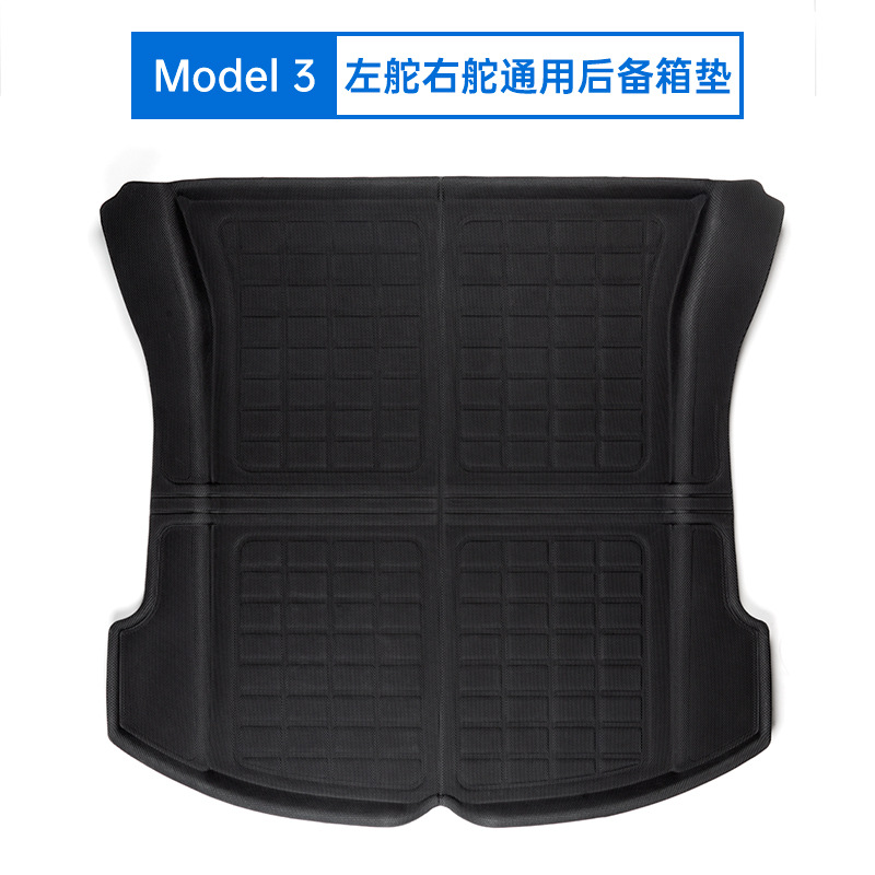 Applicable to Tesla 18-23 Modely/3 Car Foot Mat XPe Left and Right Rudder 3D Non-Slip Trunk Cushion