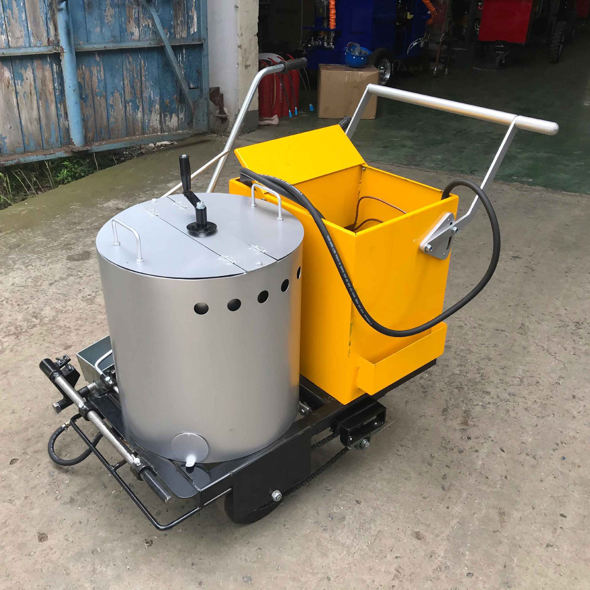 小型道路热熔划线机画线手推速干型划线车划线热熔釜马路标线施工