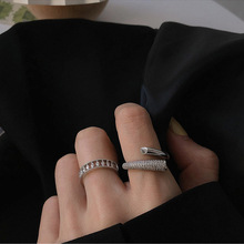 小众设计感微镶锆石金属缠绕戒指套装女韩国简约气质百搭指环戒子