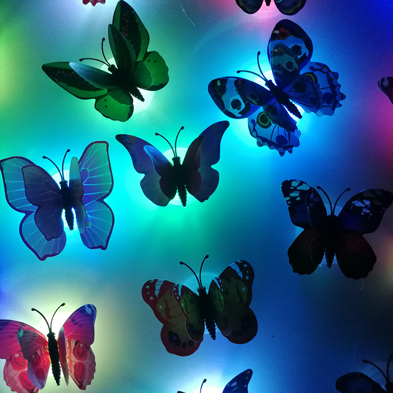 2万套亚马逊3d立体发光仿真蝴蝶夜光荧光butterfly客厅卧室墙贴相似