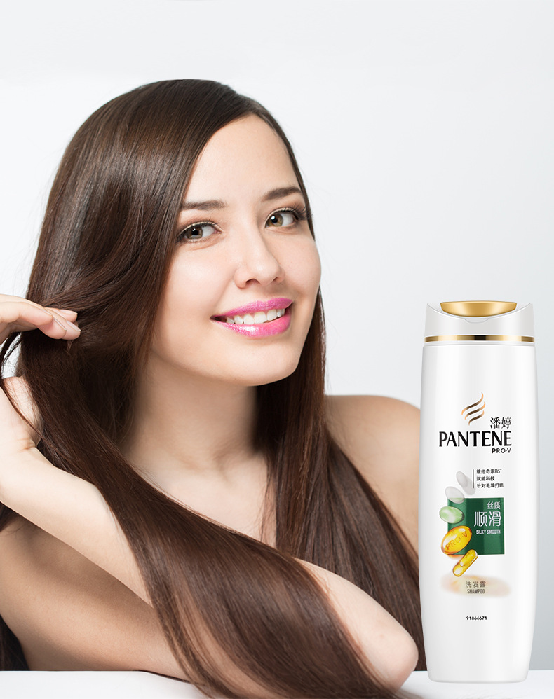 潘婷洗发水丝400ml丝质顺滑控油毛躁秀发能量水持久留香洗发露滋