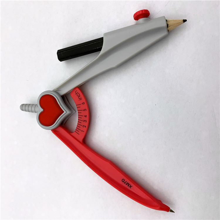 厂家直销心型塑料安全圆规数学圆规套装几何绘图画圆规