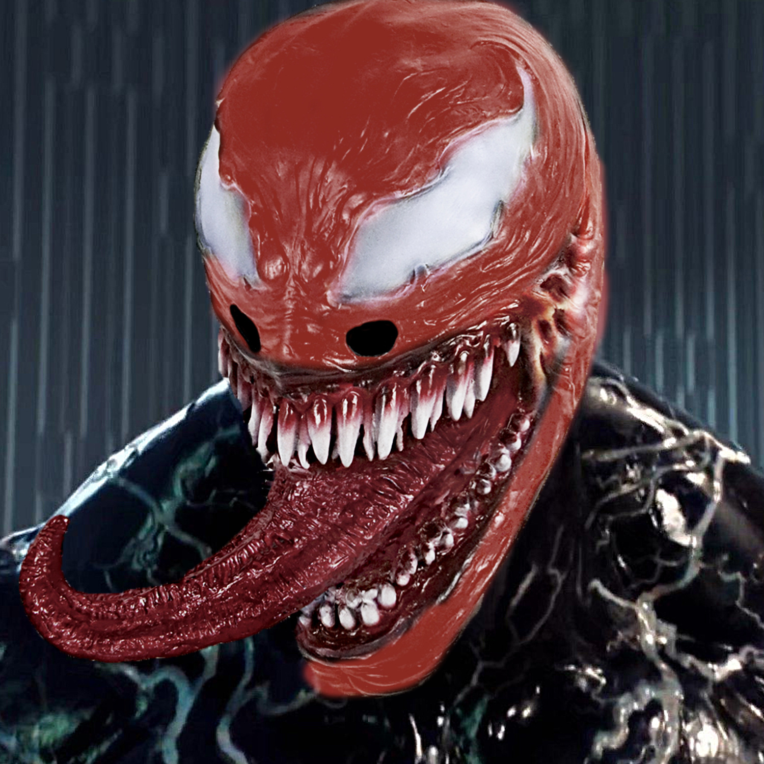 复仇者联盟红色毒液超凡蜘蛛侠面具头套外贸爆款毒液面具乳胶道具