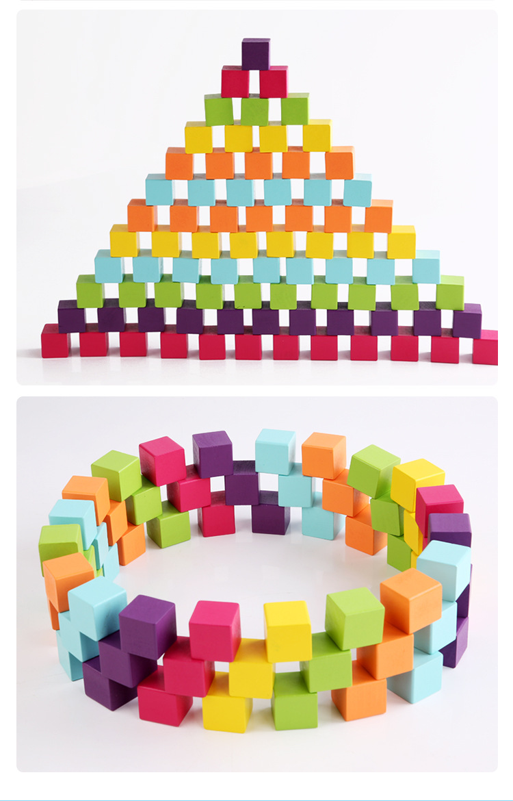 厂家直销彩色立方体小积木逻辑思维空间蒙氏数学教具儿童益智玩具