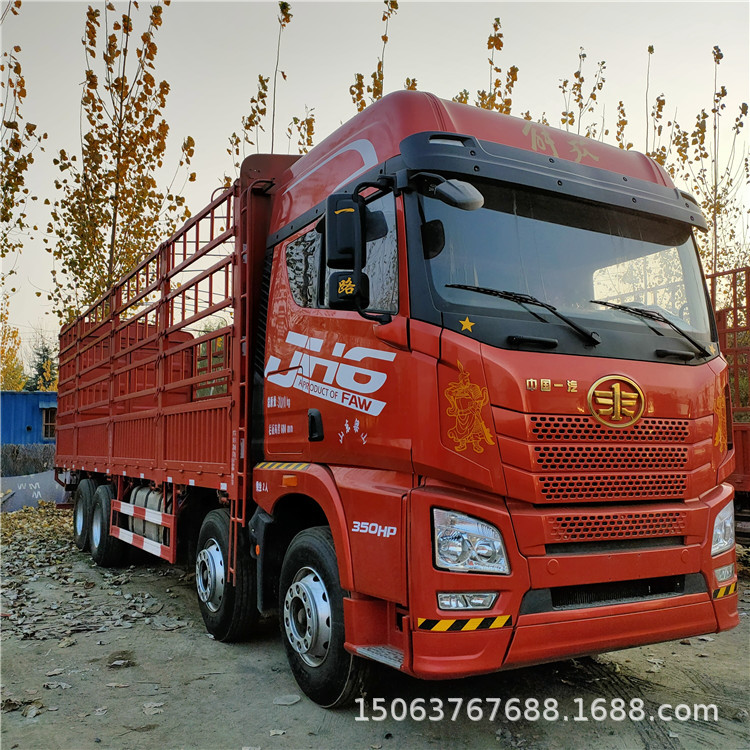 6米高栏车转让 解放jh6前四后八仓栏货车 高栏货车