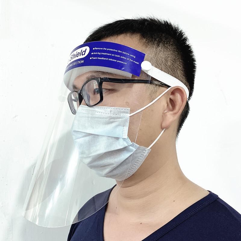 ce认证英文版防护隔离面罩防飞沫防风防晒透明面罩医用双面面罩