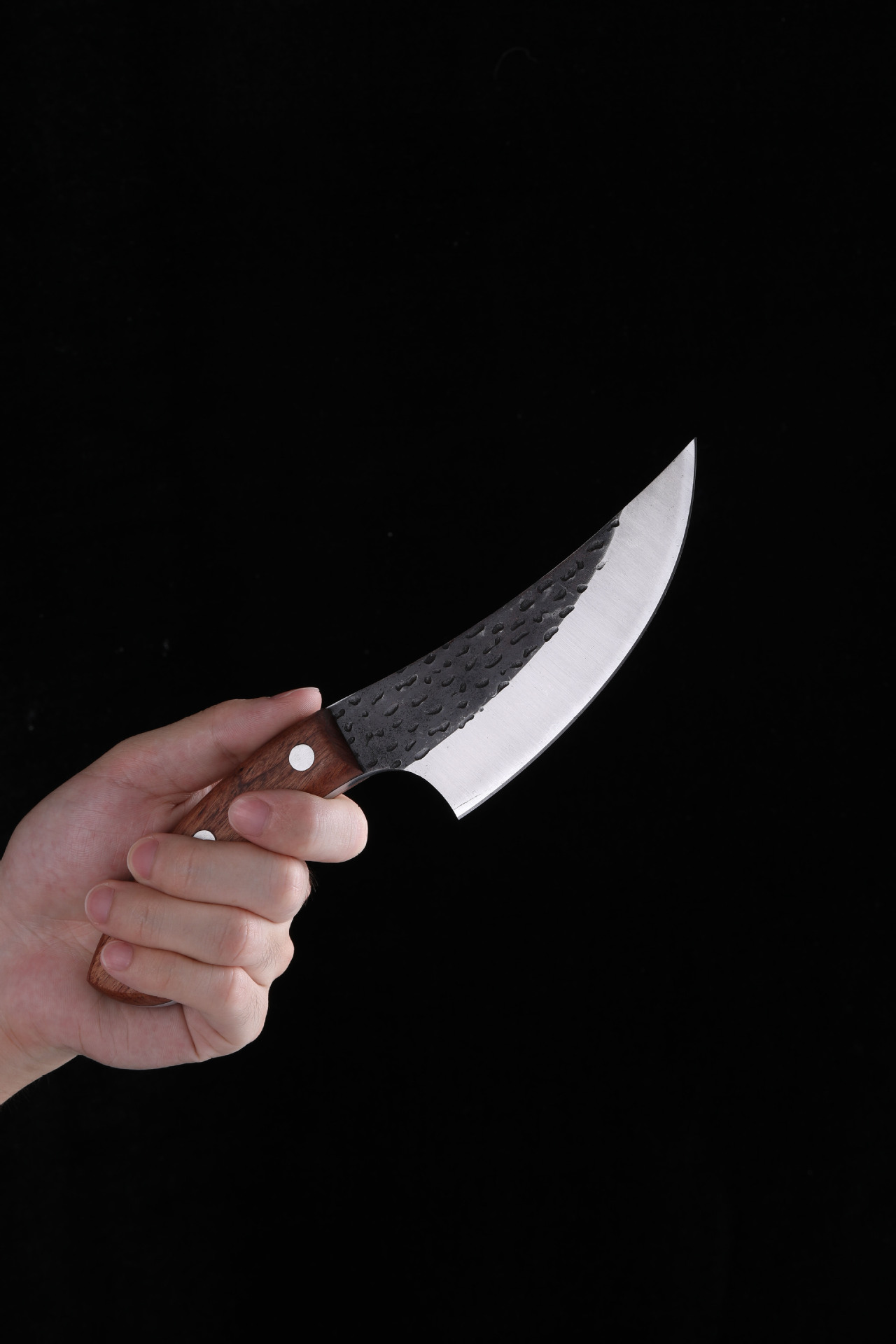 锻打锤纹高碳钢小弯刀剔骨刀小菜刀家用户外开片杀鱼分割肉商用刀