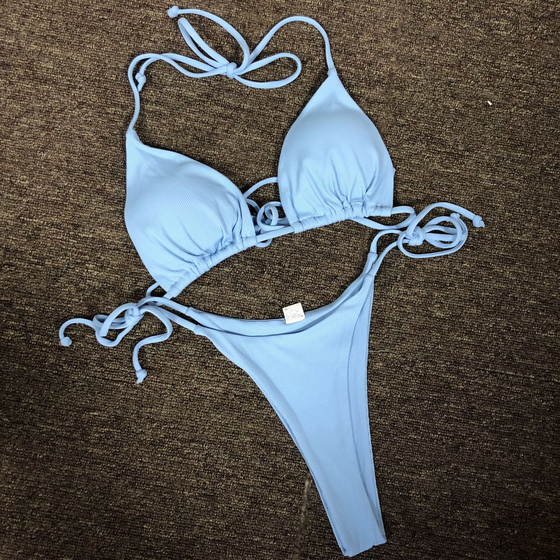 2020新款爆款纯色小清新比基尼欧美亚马逊ebay热卖泳衣女y1033