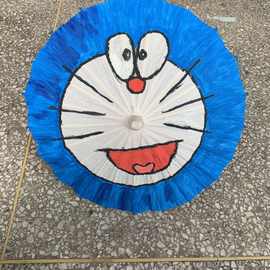 大中小号儿童diy空白油纸伞工艺伞白色幼儿园美术绘画伞手绘手工