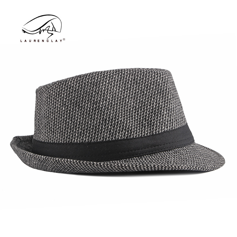 Factory Direct Sales Hat Wholesale Autumn and Winter New Middle-Aged and Elderly Woolen Bowler Hat Casual All-Matching Fedora Hat Men's Fashion