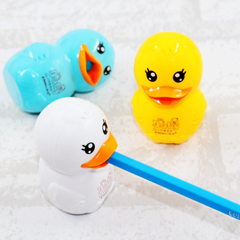 长立175可爱卡通动物单孔便携卷笔刀 学生小鸭削笔刀笔刨批发