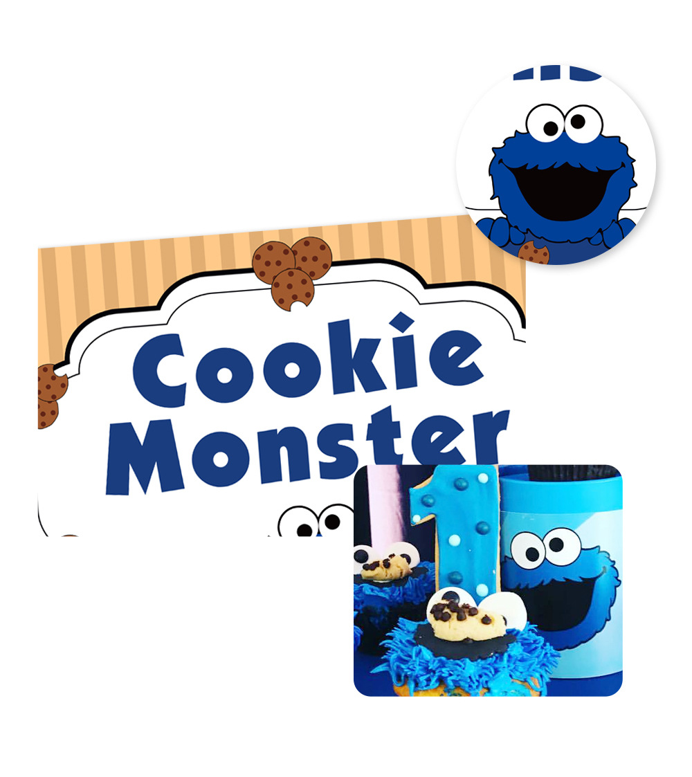 芝麻街主题生日派对装饰背景布 饼干怪兽儿童生日宴会拍照背景墙