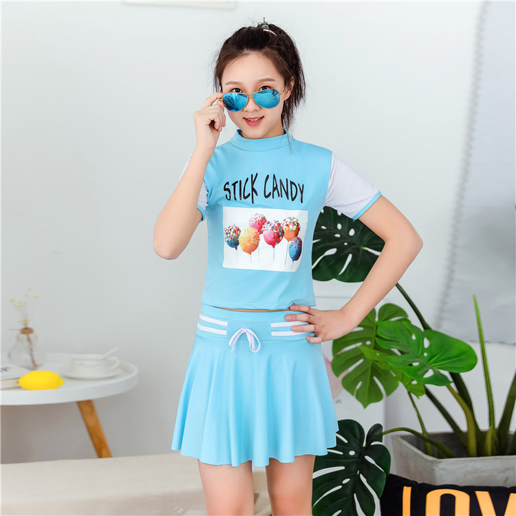 带胸杯少女款泳装大童游泳衣女孩12-15岁学生少女连体儿童泳衣女