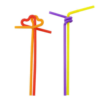 艺术吸管塑料吸管一次性饮料彩色弯头造型奶茶果汁长吸管创意弯曲