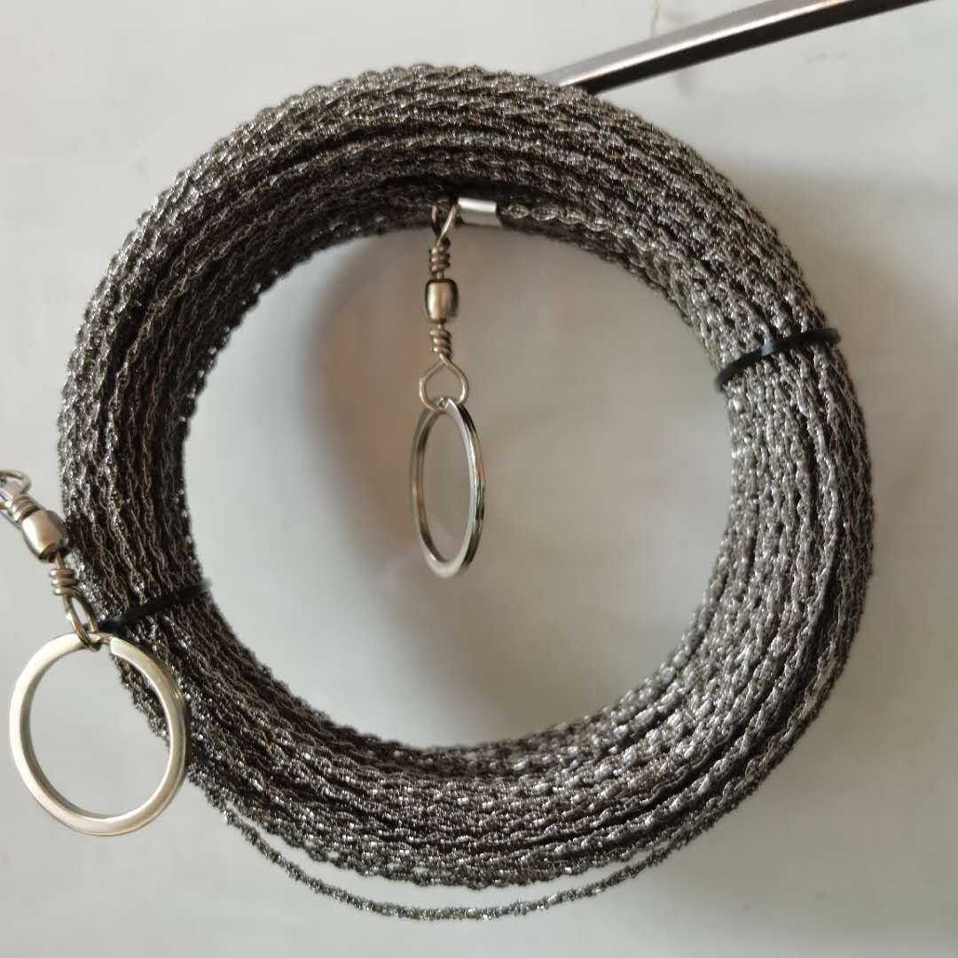 拉水草锯条割草绳不锈钢丝锯4股加粗特粗线锯虾塘养殖割水草锯