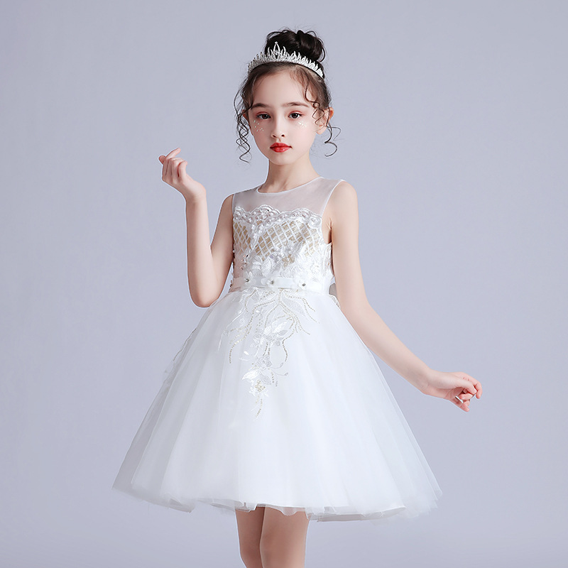 女童婚纱晚礼服蓬蓬公主裙夏款六一儿童表演服装演出服中大童裙子