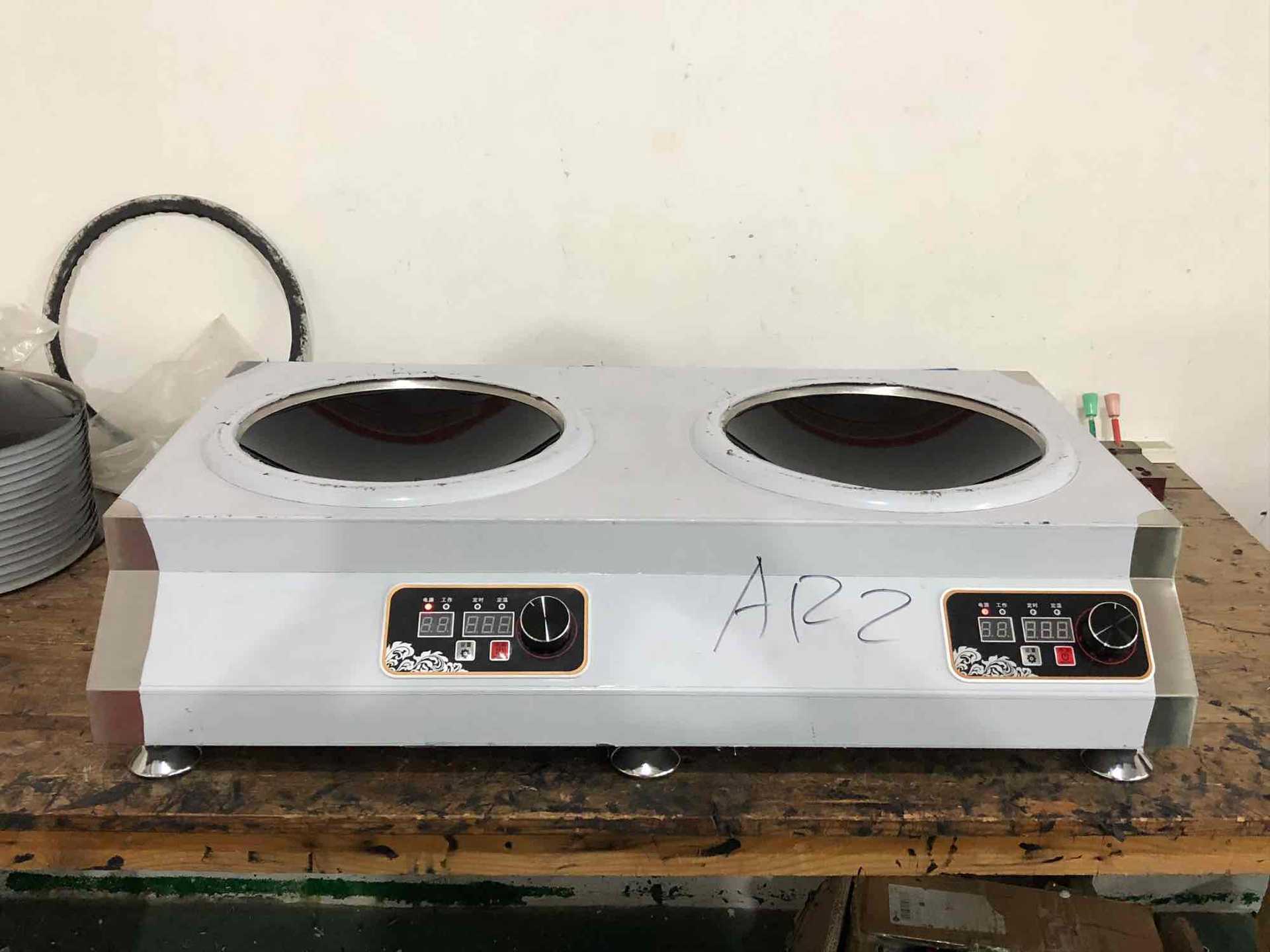 商用猛火电磁炉双凹大功率电磁灶饭店酒店用双头炉35kw电磁灶台