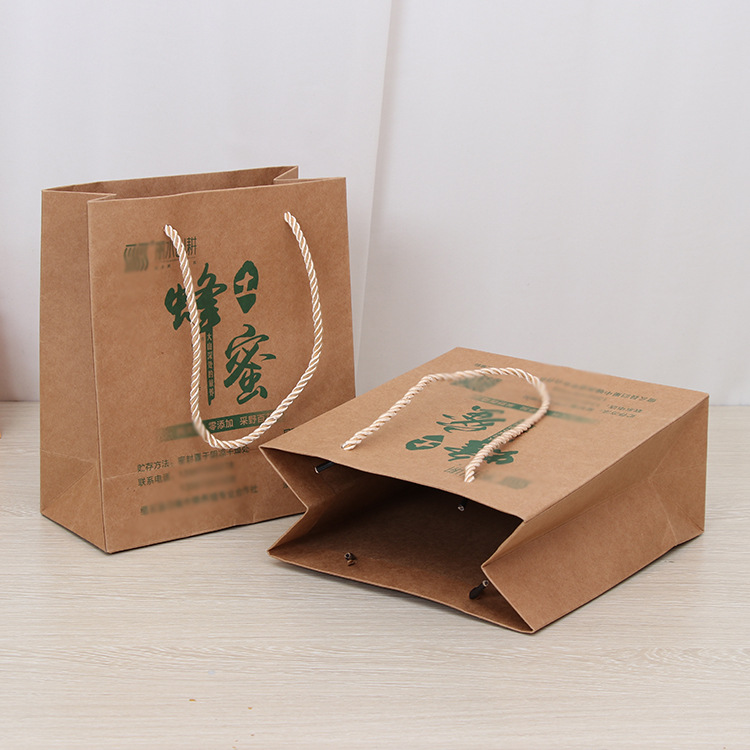 复古牛皮纸袋定通用做罐装蜂蜜礼品包装手提袋食品购物袋可定批发