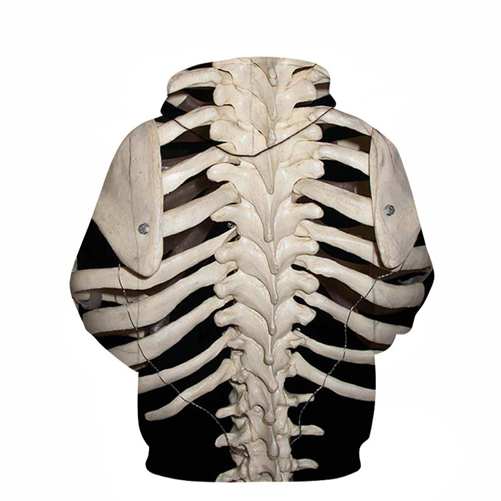热销爆款3d印花骷髅骨架连帽卫衣 一件代发 可做童装