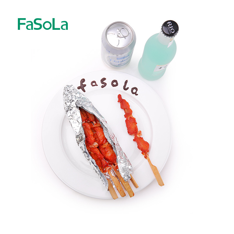 Fasola Cooking Double-Sided Aluminized Paper Disposable Kitchen Tin Foil Saw Blade Design Free Cutting Insulation Aluminum Foil Roll