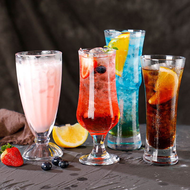 玻璃杯子冷饮杯果汁杯沙冰杯奶昔杯奶茶杯创意餐厅网红杯鸡尾酒杯