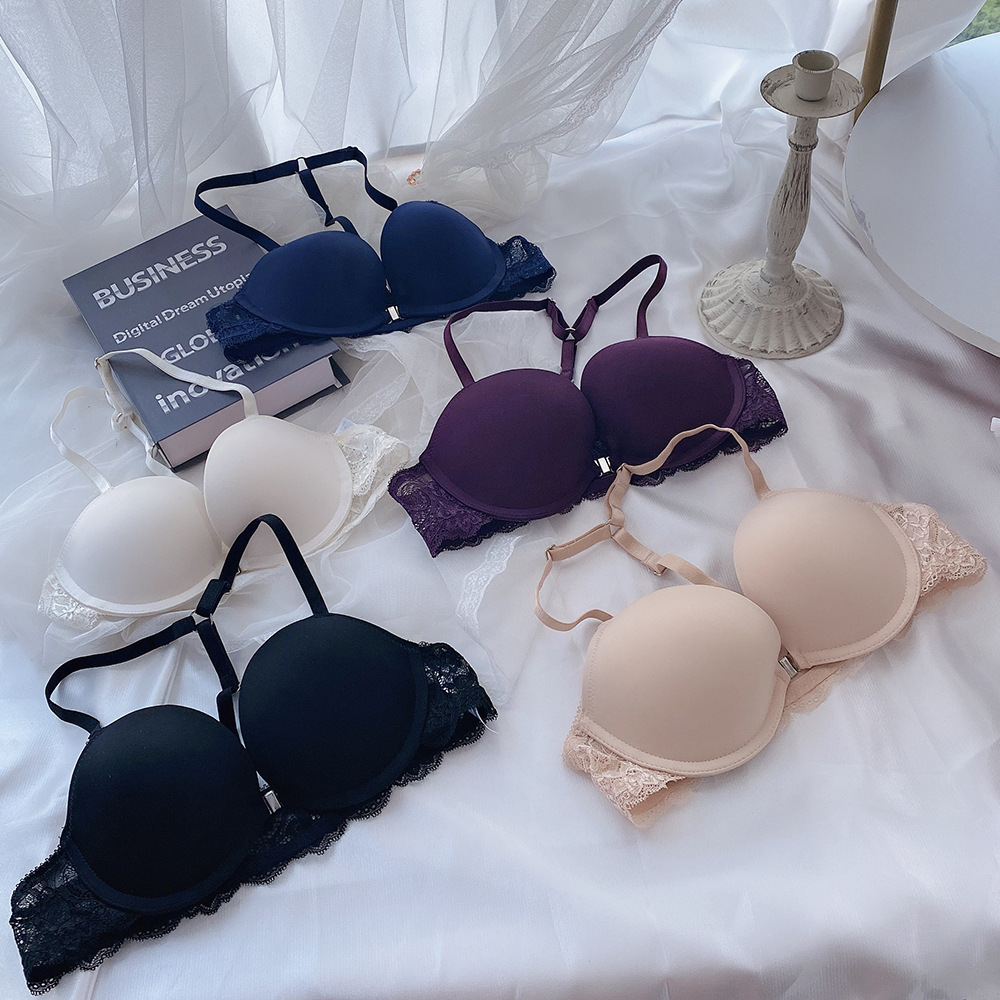 回馈款 欧美聚拢美背前扣y型挂脖女内衣d罩杯性感胸罩夜店主播