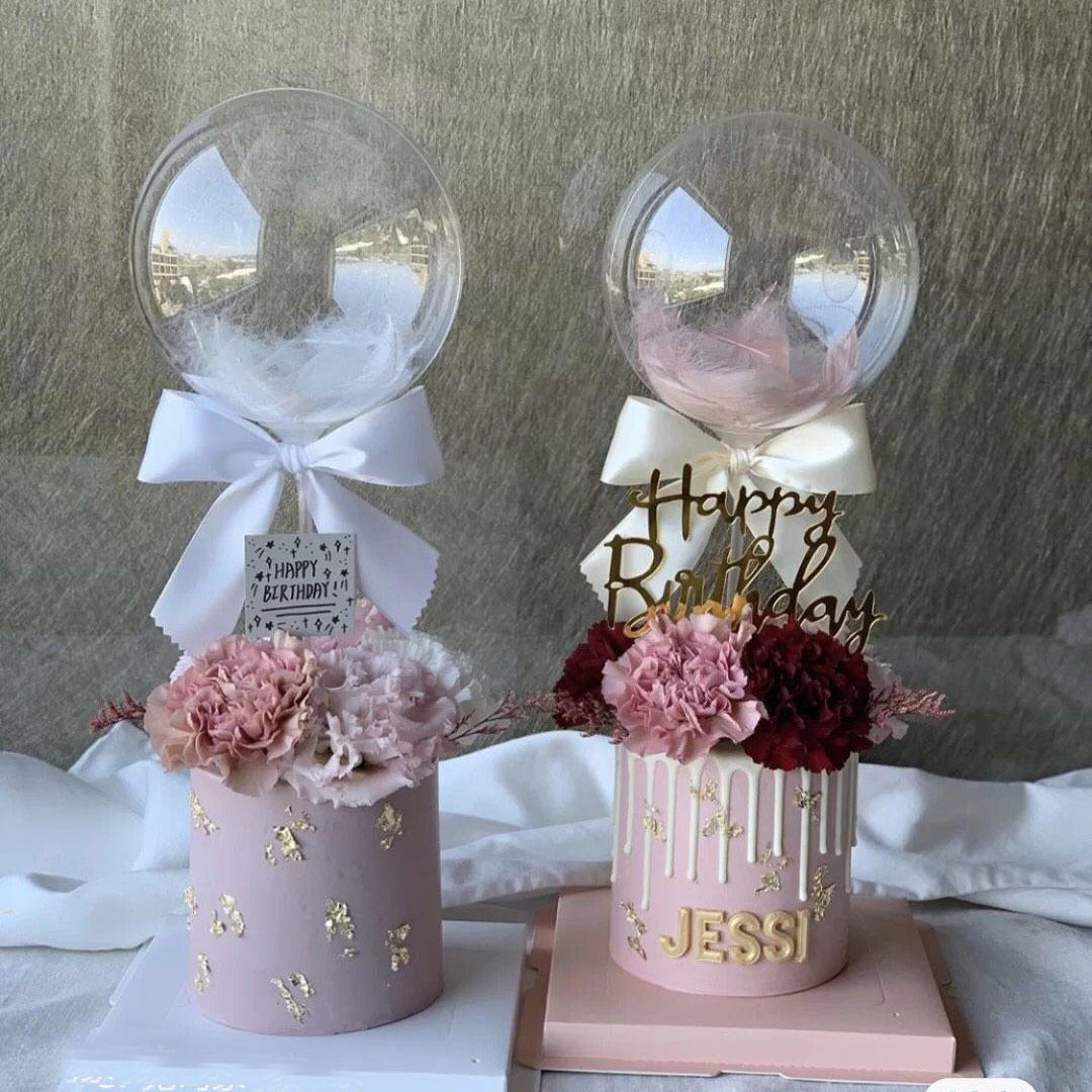 新款创意网红ins风少女心成人生日告白波波气球蛋糕烘焙插件插牌