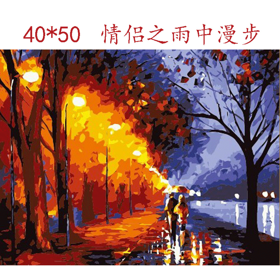 厂家批发diy情侣抽象家居装饰数字油画跨境电商一件代发批发40*50