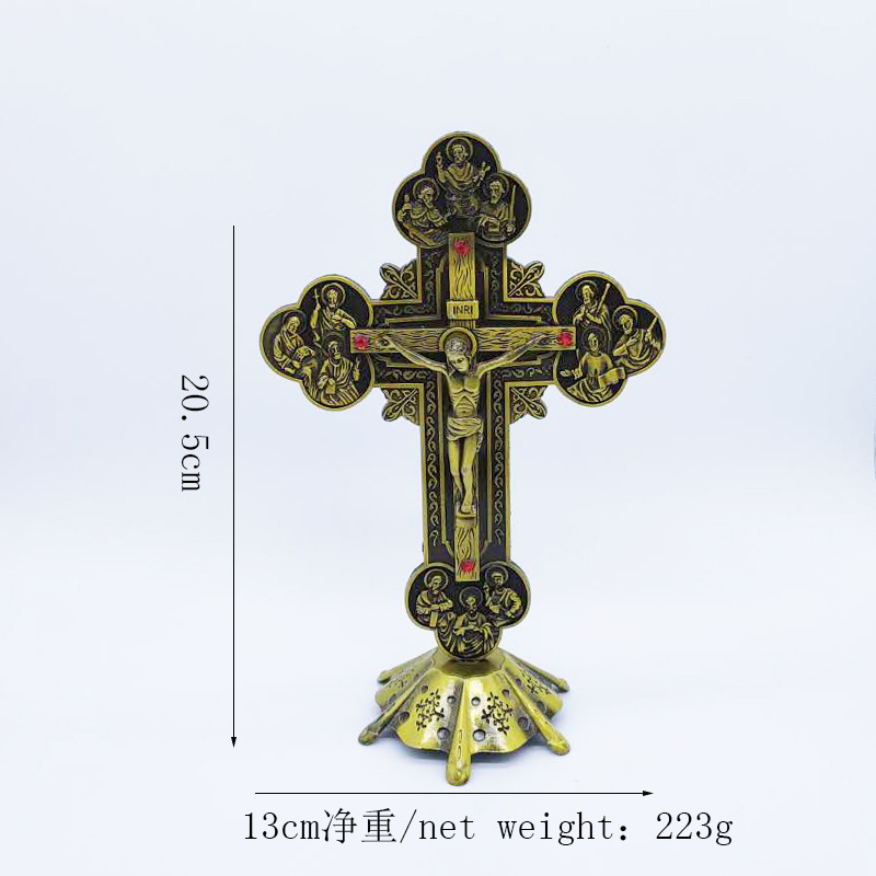 Foreign Trade Hot Sale Home Office Jesus Cross Decorations Metal Religious Crafts Ornaments Wholesale