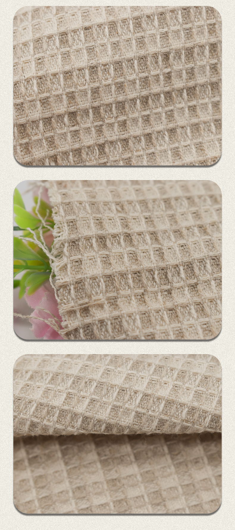 现货供应 亚麻棉胚布 蜂窝麻布蜂巢格麻布手袋鞋材沙发布