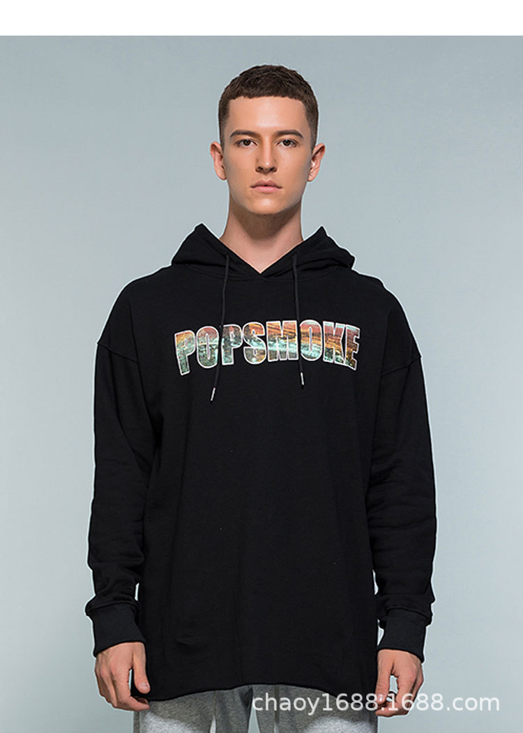 街头潮牌vlone卫衣藤原浩背后大v印花男女情侣款宽松休闲连帽卫衣