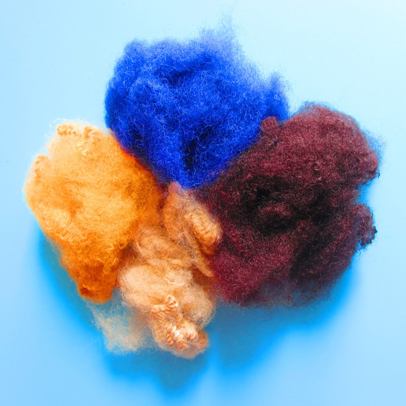 地毯用再生纤维 优质涤纶短纤维 厂家定制颜色