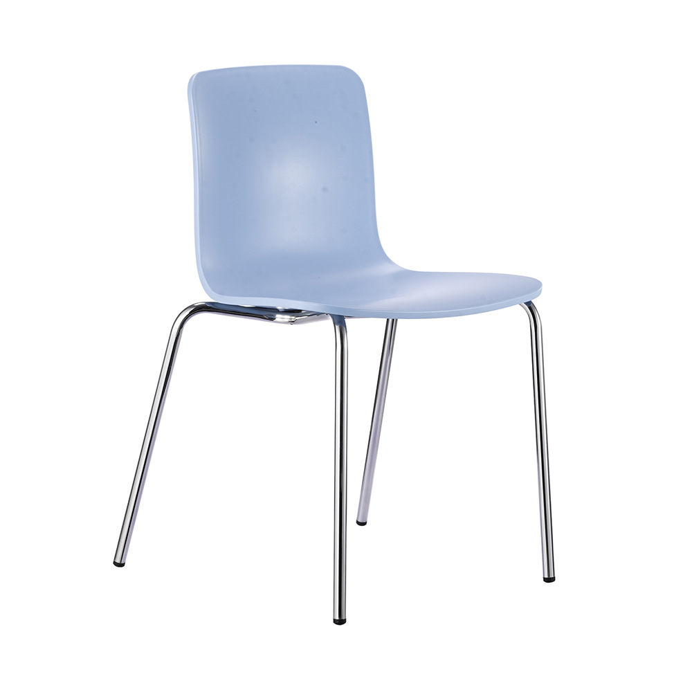 厂家直销上海【uc007】电镀脚pp塑料椅 简约现代餐厅塑料靠背椅子