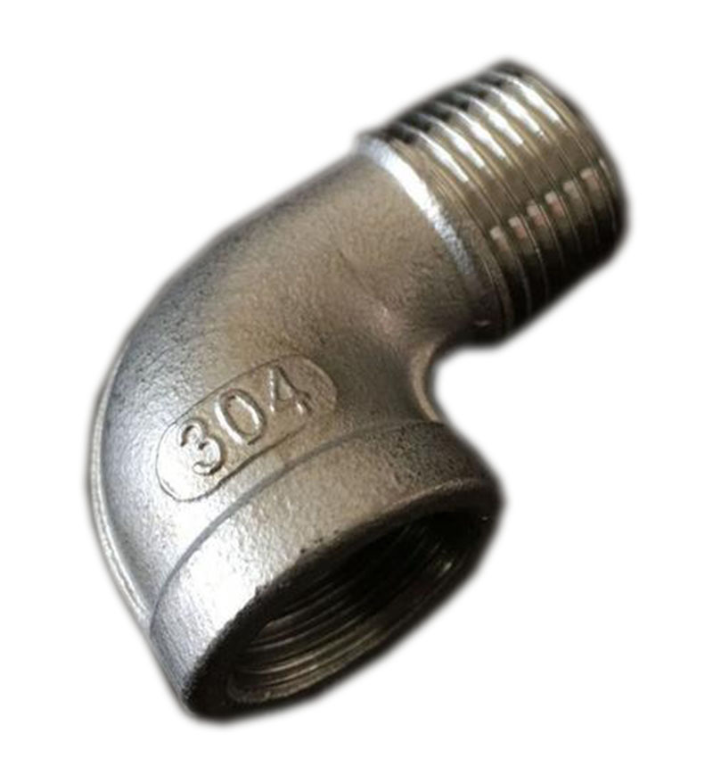 內外絲彎頭304不銹鋼精密鑄造管件螺紋1/4英寸至3英寸