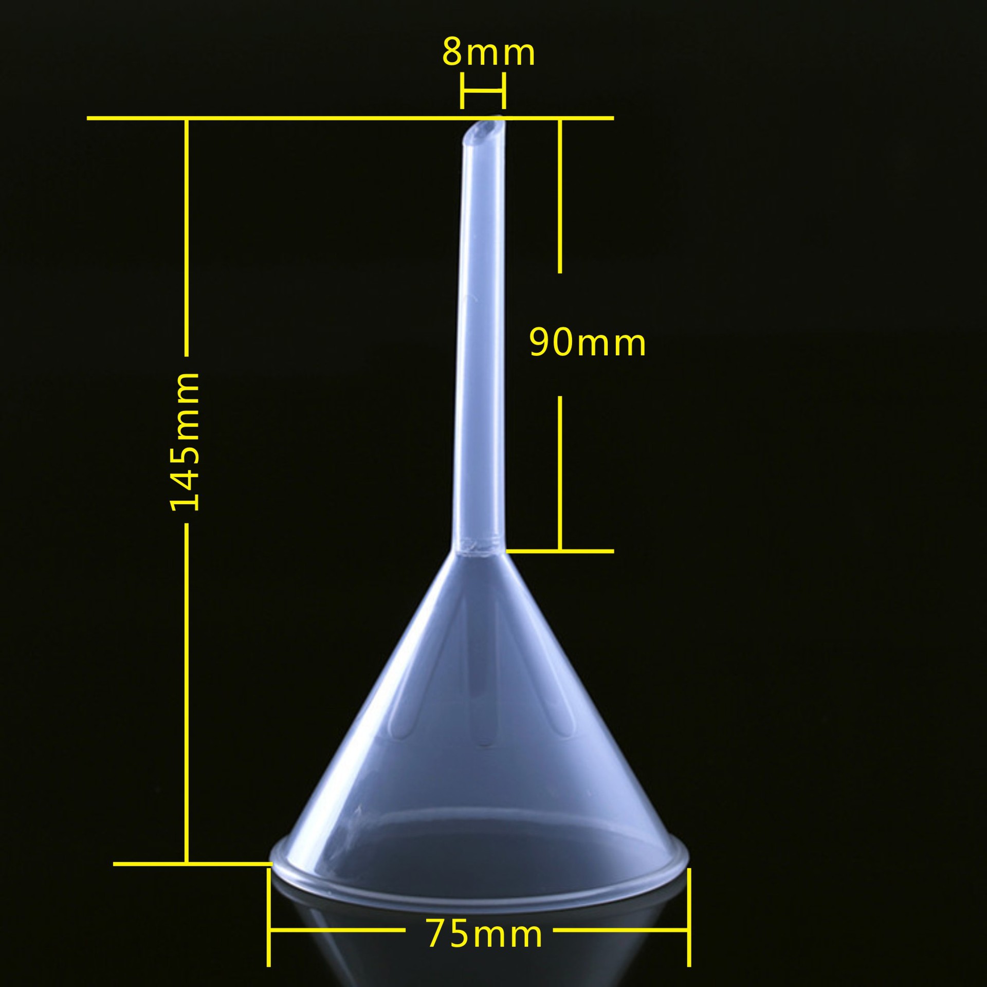 塑料漏斗75mm小漏斗三角漏斗pp漏斗实验室器皿
