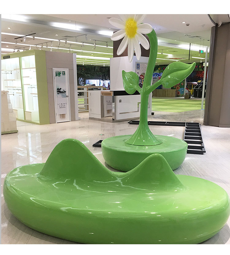 创意商场休闲椅玻璃钢山峰型座椅户外组合坐凳休息等候区休息椅子