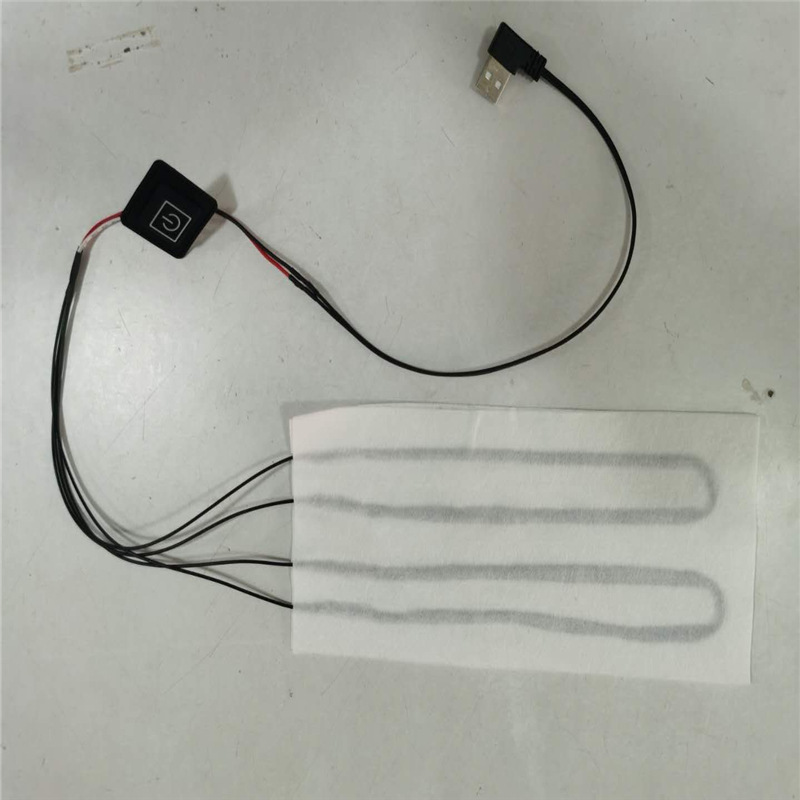 电热围巾电热片5v电热围脖发热片三档控温一拖一可水洗电热片