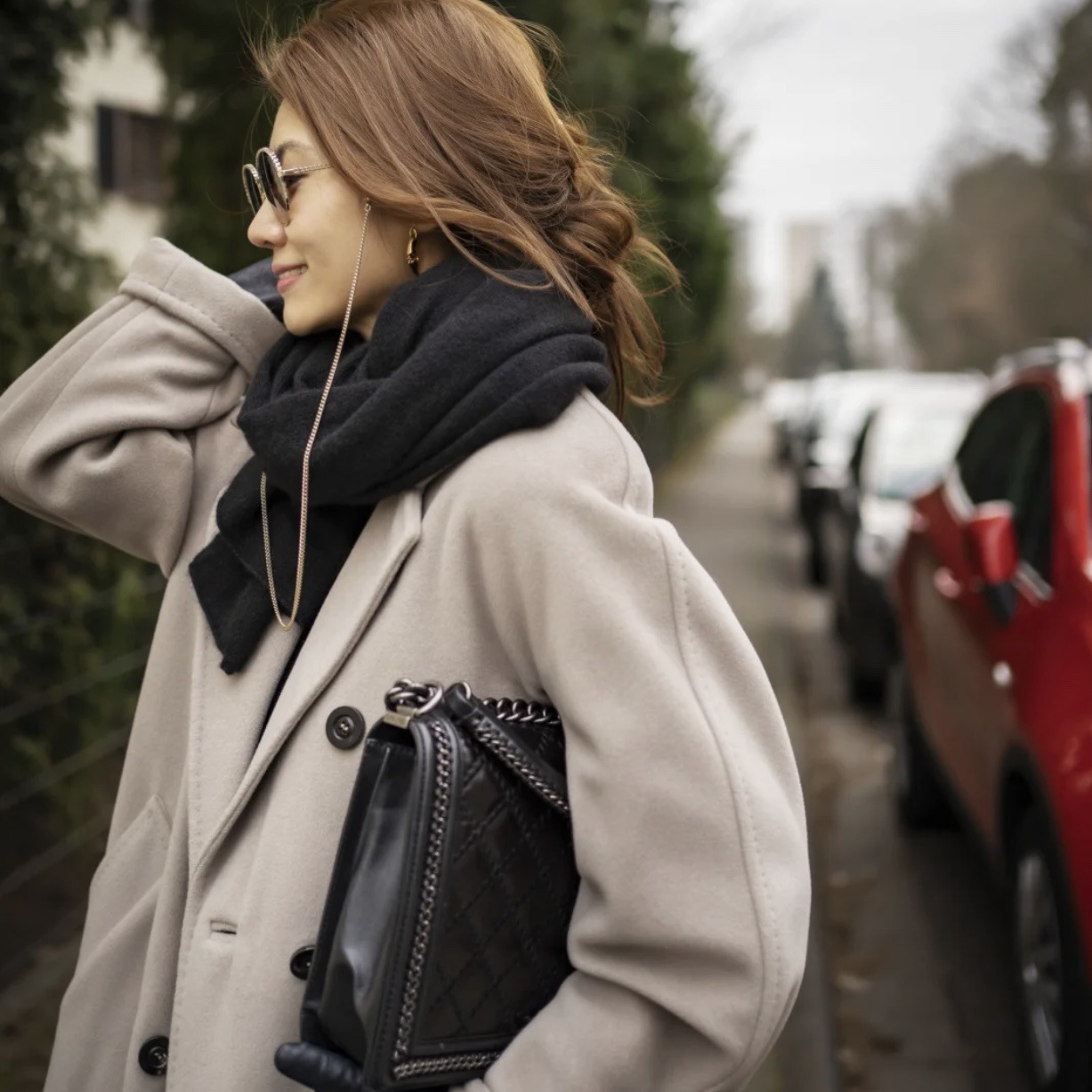 2020秋冬m 家101801双排扣唐晶明星同款羊毛毛呢大衣外套