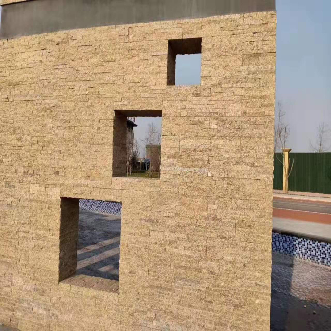 电视背景墙锈石英文化石 内外墙黄色文化石 土锈色文化石批发