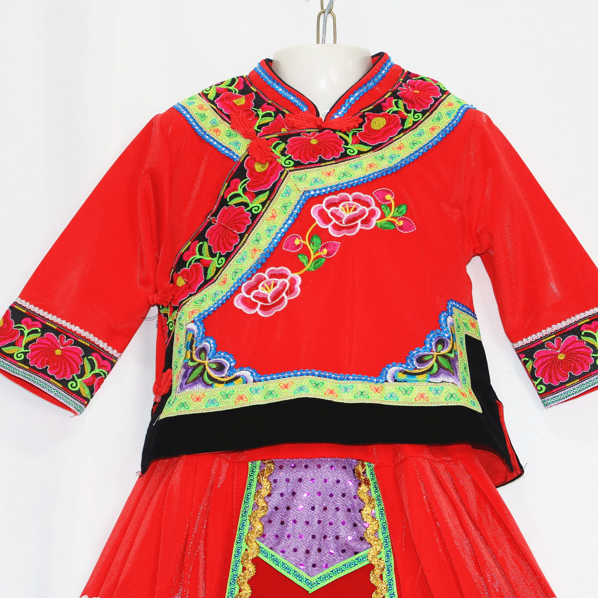 民族童装春夏新款儿童绣花少数民族苗族壮族布衣土家族节日表演服