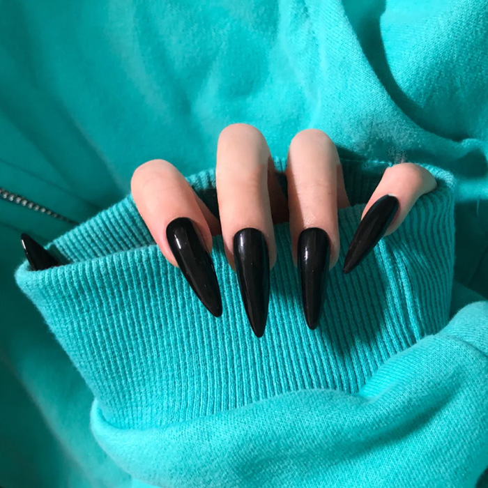 长款欧美暗黑穿戴款甲片欧美风假指甲2020年款可拆卸美甲成品套装