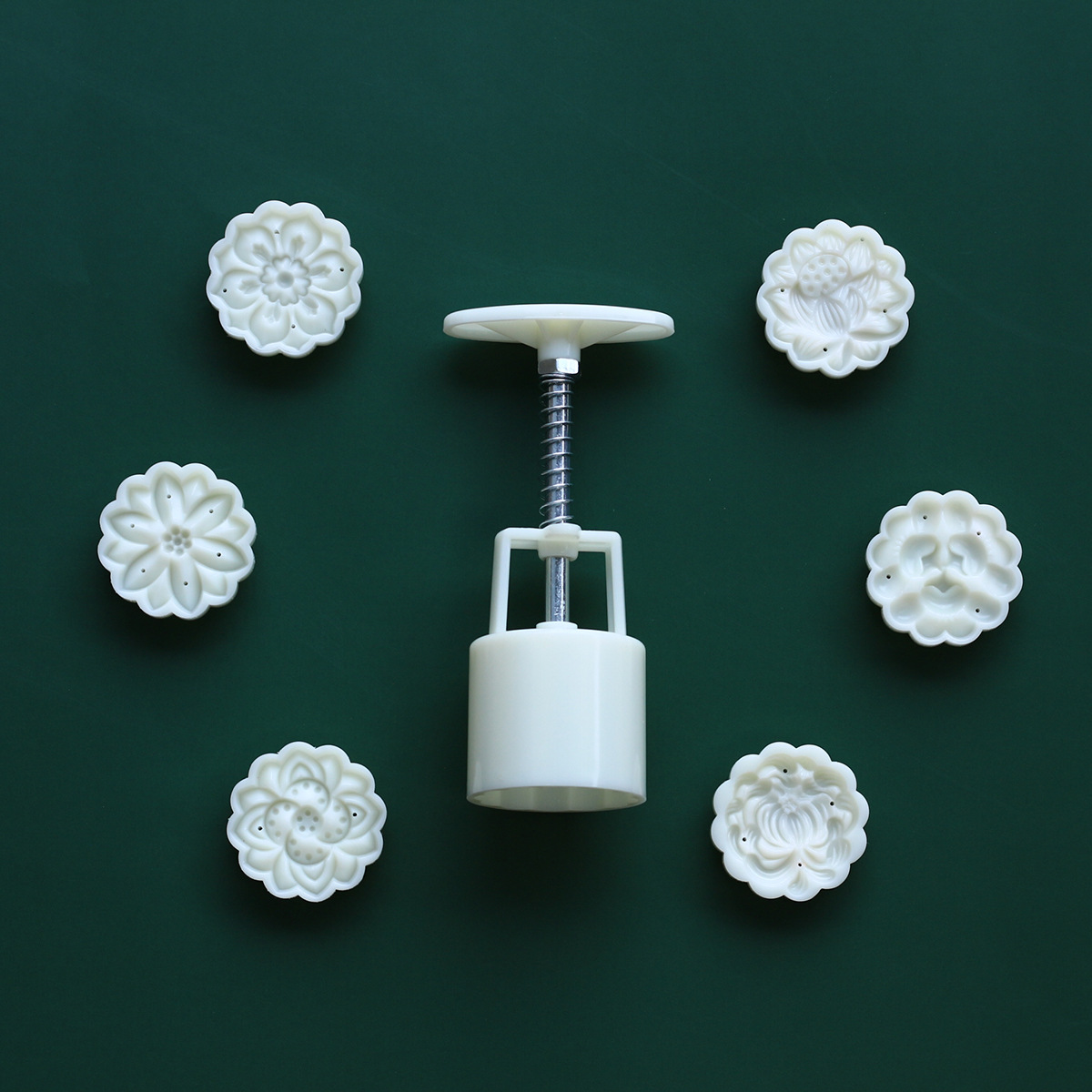 50克立体海棠荷花菊花无忧糕绿豆糕冰皮月饼mooncake模具 1模6片